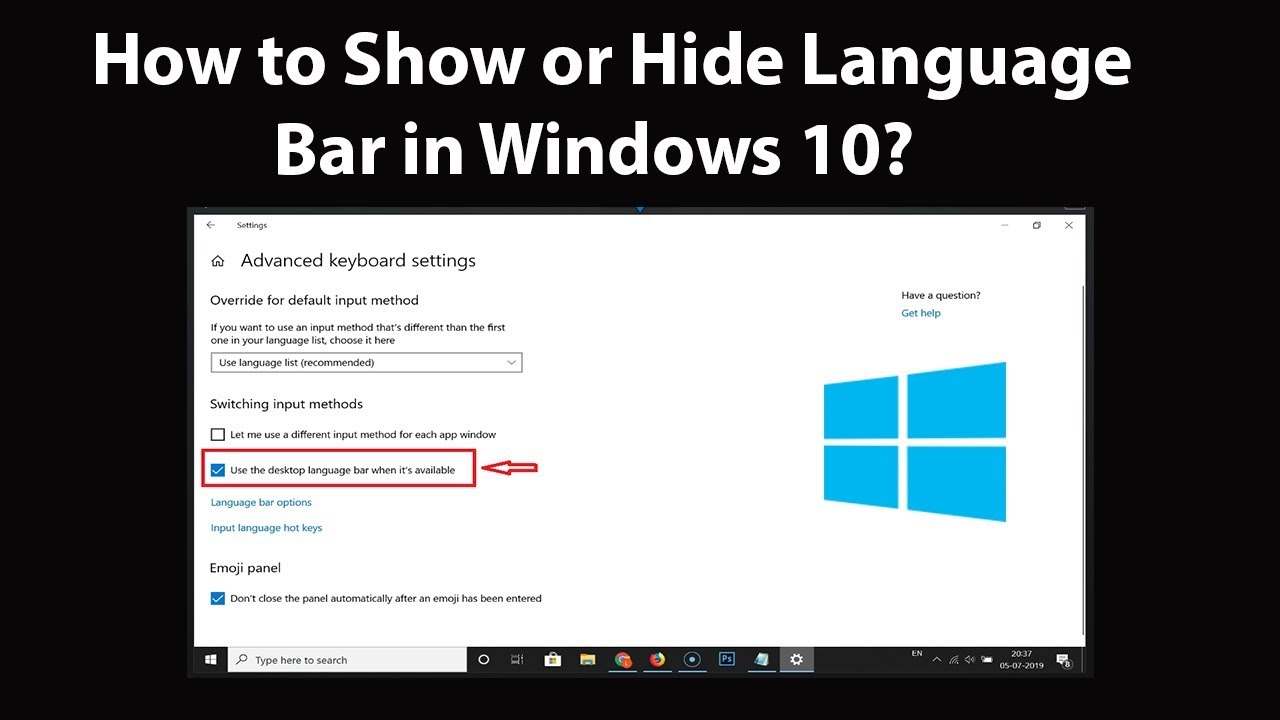 Cara menampilkan language bar di windows 10