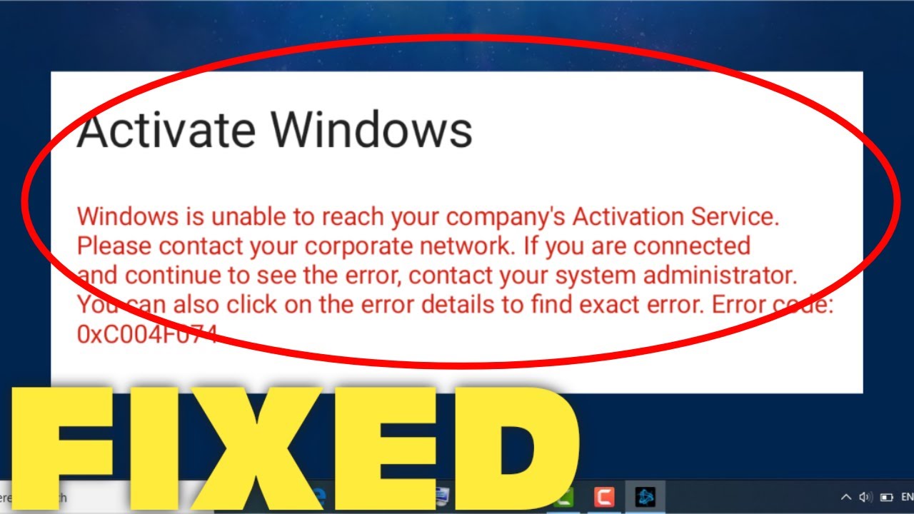 Cara mengatasi error code 0xc004f074 windows 10 pro