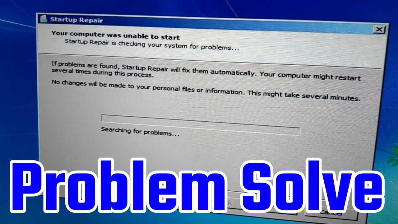 Cara menghilangkan startup repair windows 7