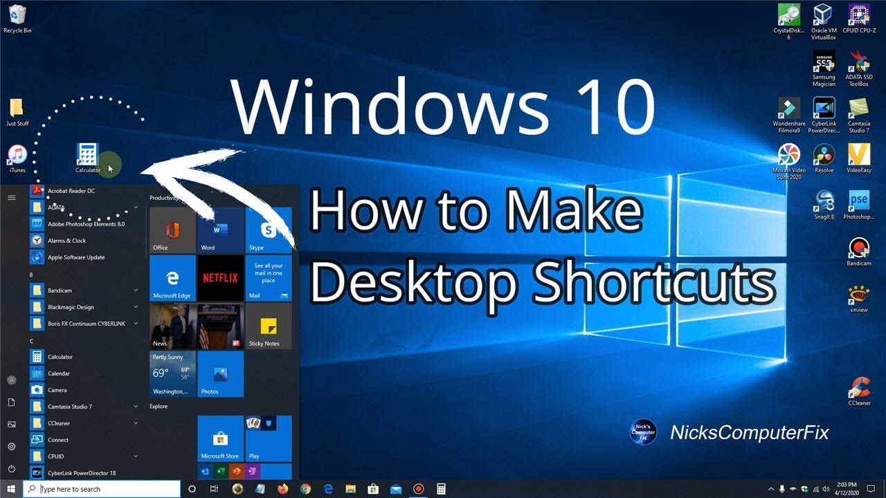 Cara buat shortcut di windows 10