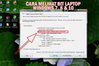 Cara melihat bit laptop windows 7