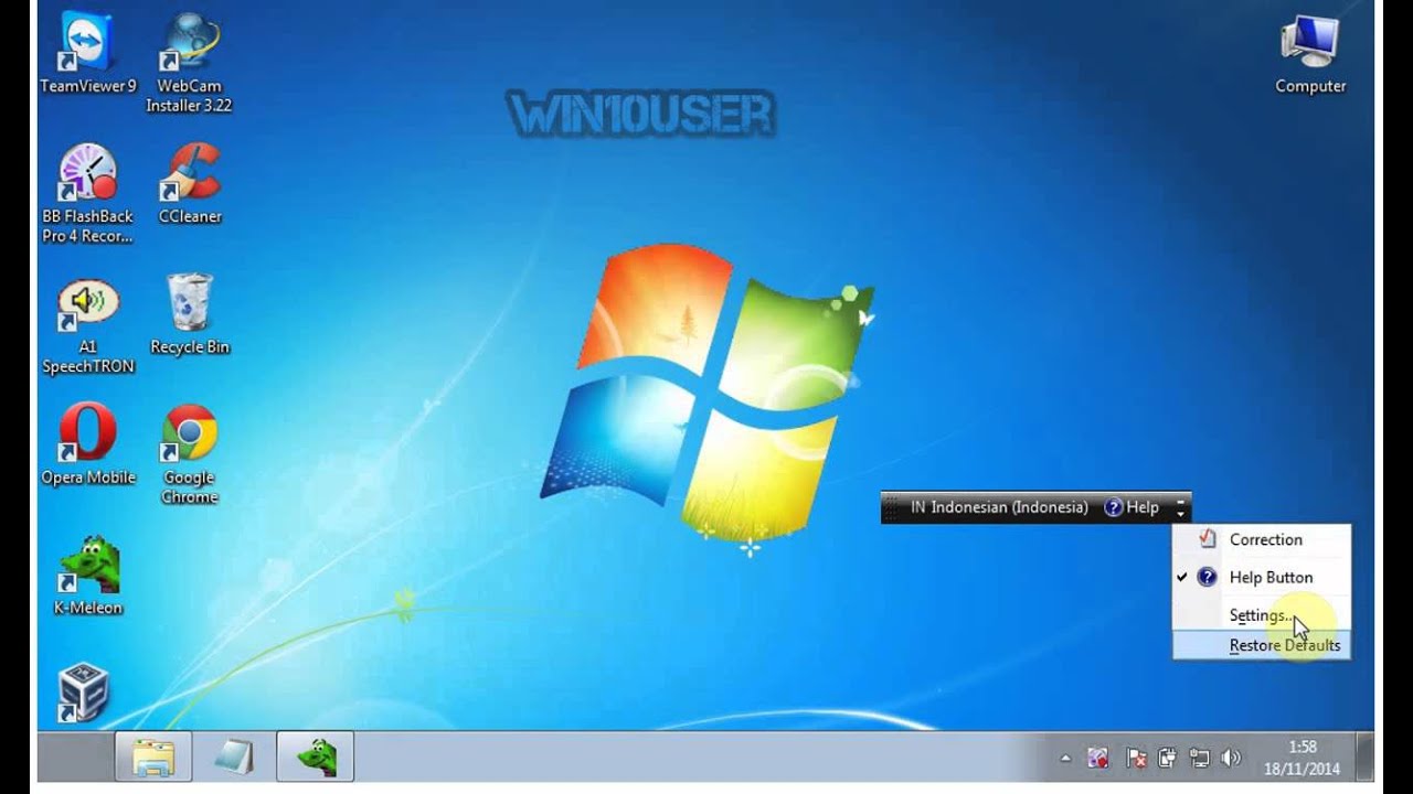 Cara menampilkan language bar di windows 7