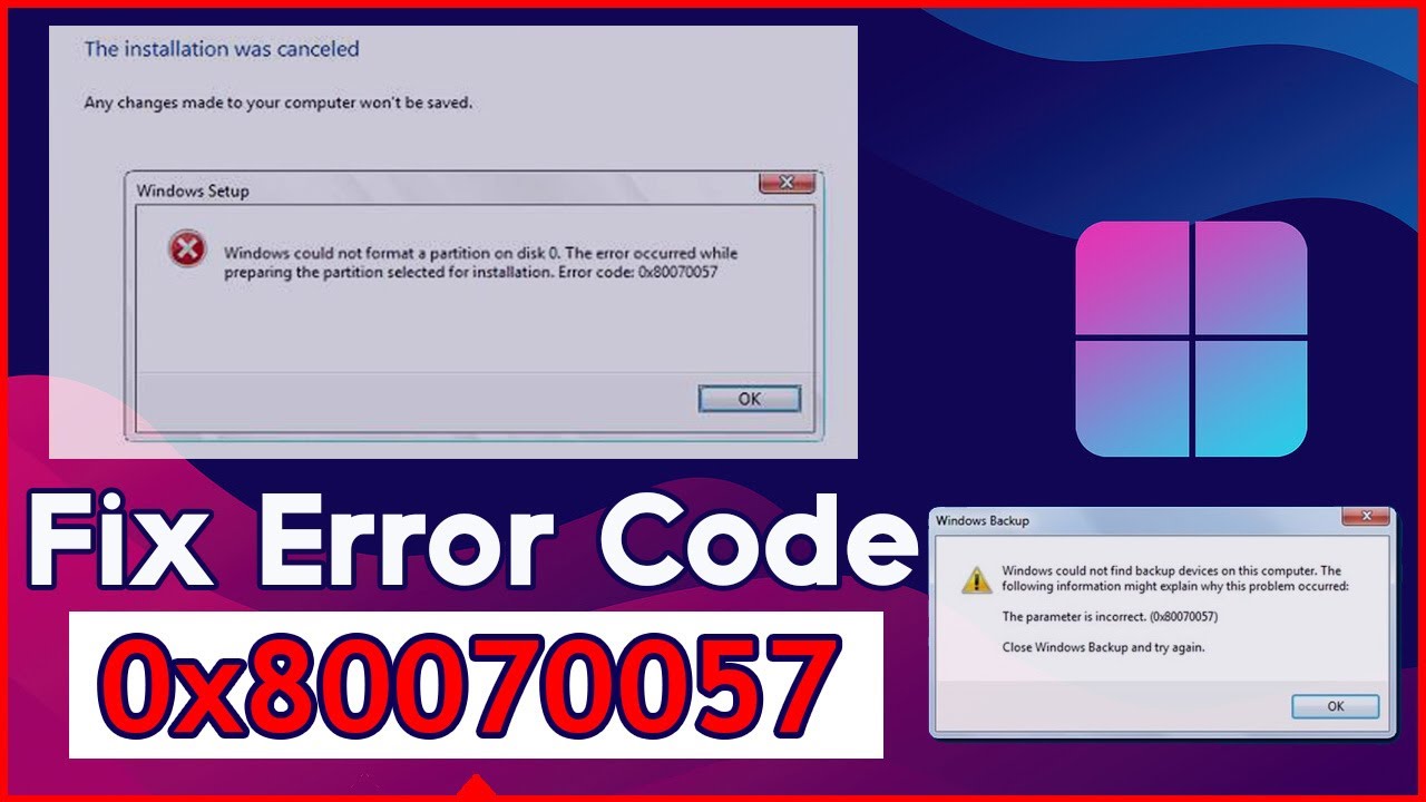 Cara mengatasi error code 0x80070057 saat instal windows