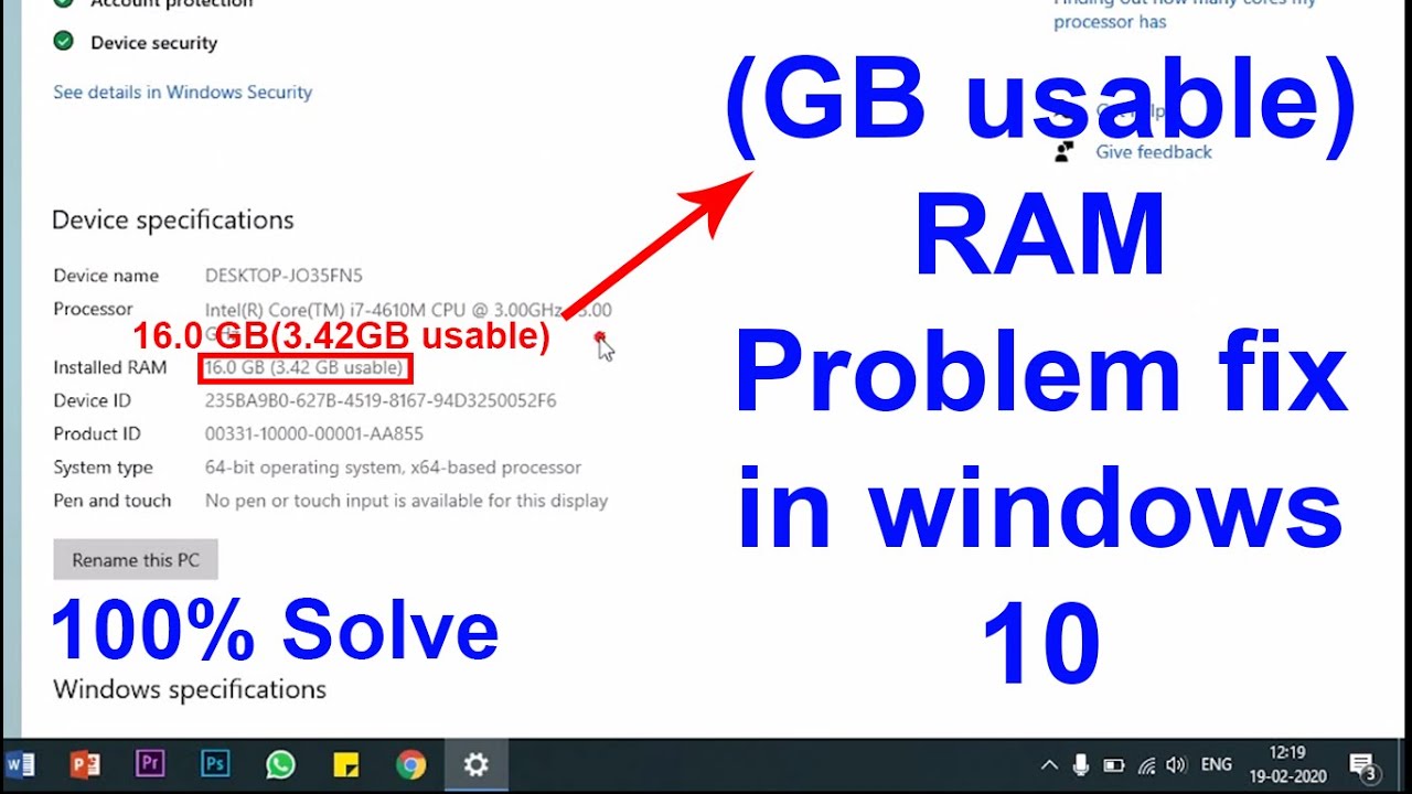 Gb ram windows usable fix