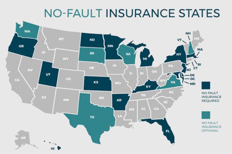 Fault insurance states pip map allstate does cover injury personal protection require car