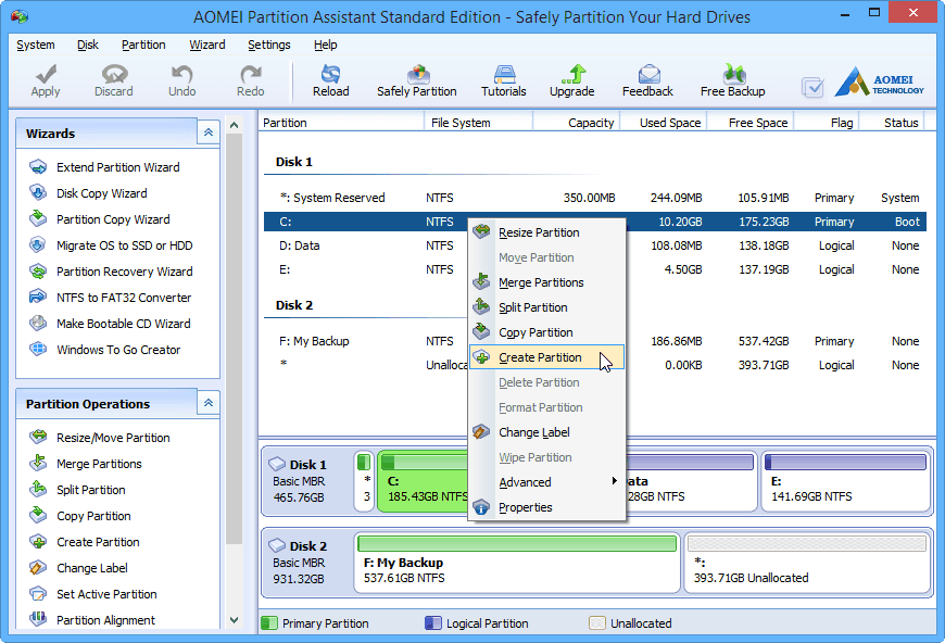 Cara membuat partisi baru windows 7