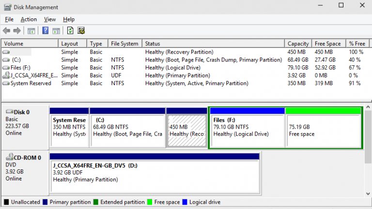 Cara partisi windows 10