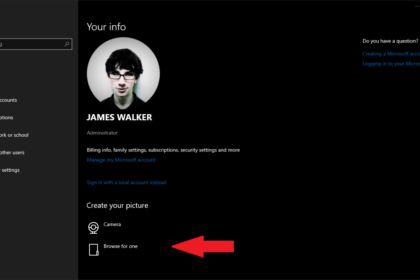 Profile windows change picture