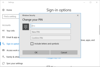 Cara mengganti pin windows 10