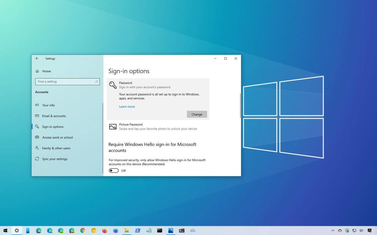 Cara mematikan password windows 10