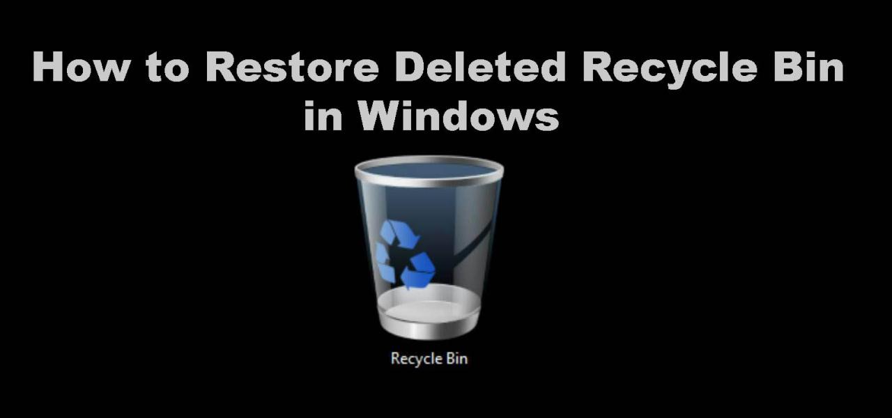 Deleted recycle recover