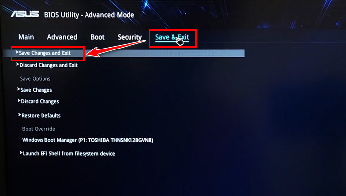 Cara keluar dari bios asus windows 10