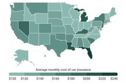 Car insurance state cost map