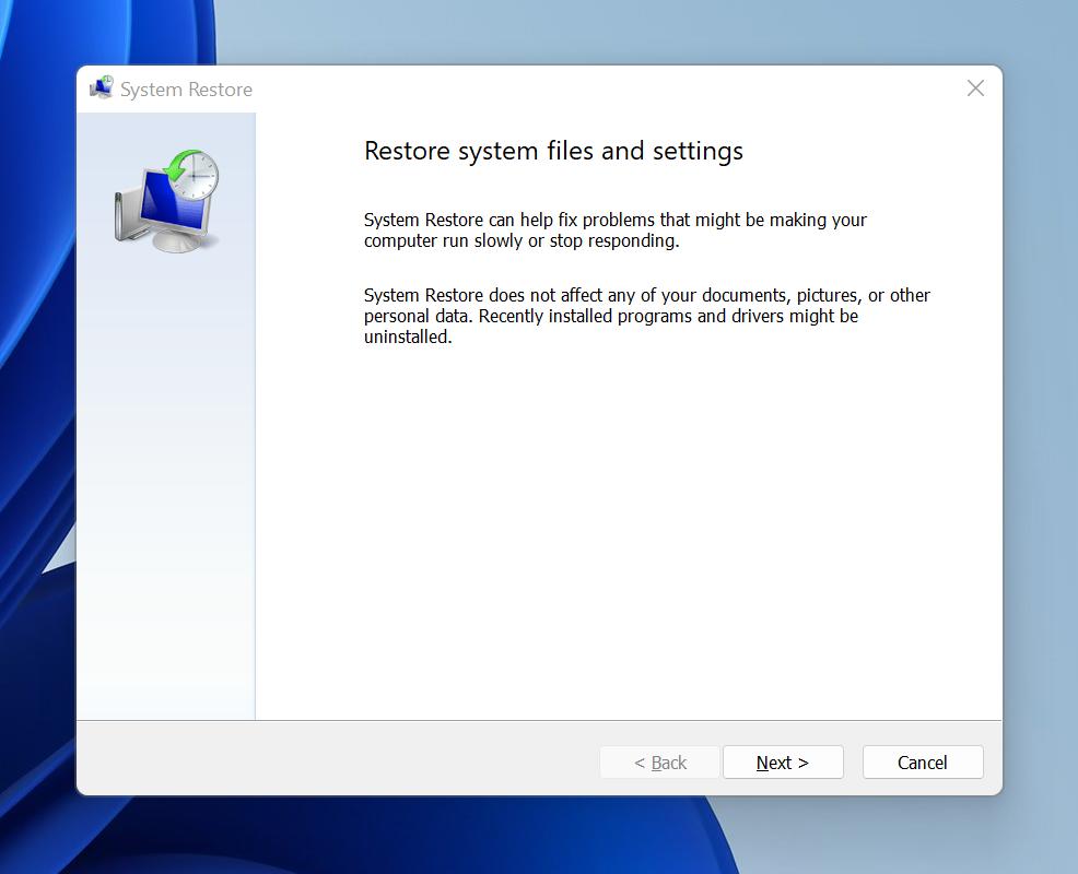 Restore backup