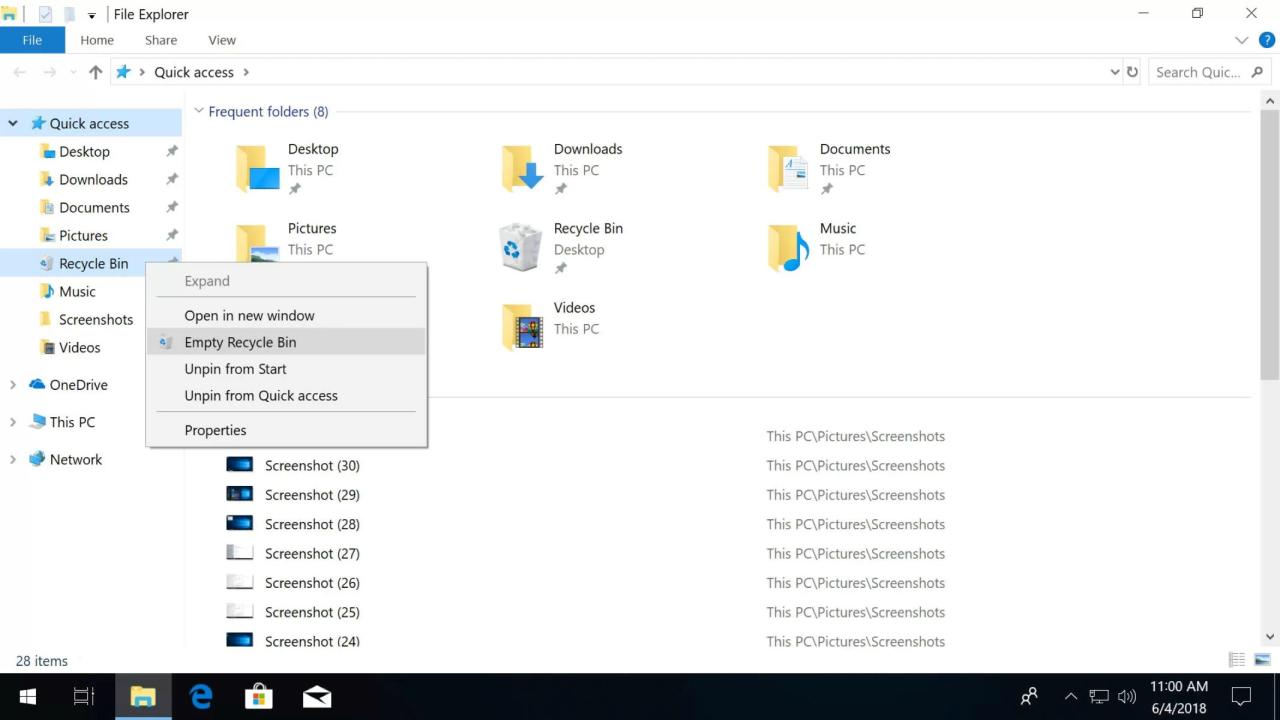 Cara melihat recycle bin di windows 10