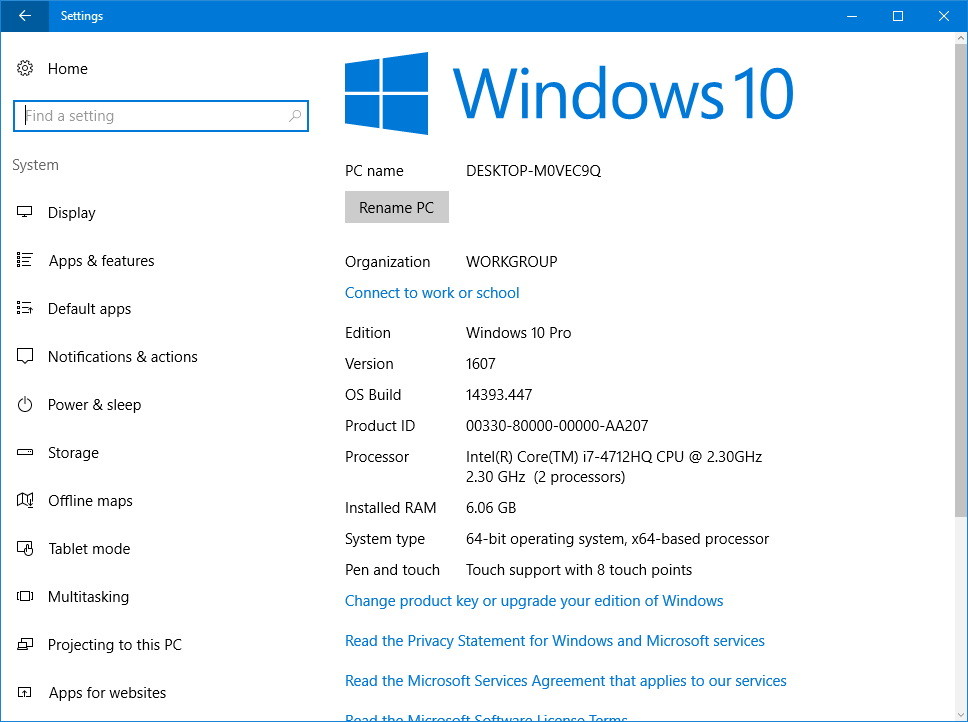 Computer windows ram find system specs specifications settings size laptop check processor display using installed full version requirements memory ll