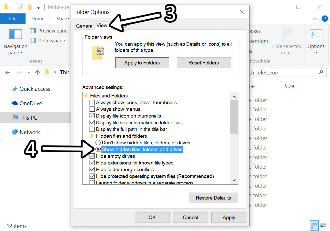 Cara buka hidden file di windows 10