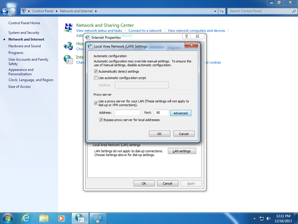 Cara mematikan proxy di windows 7