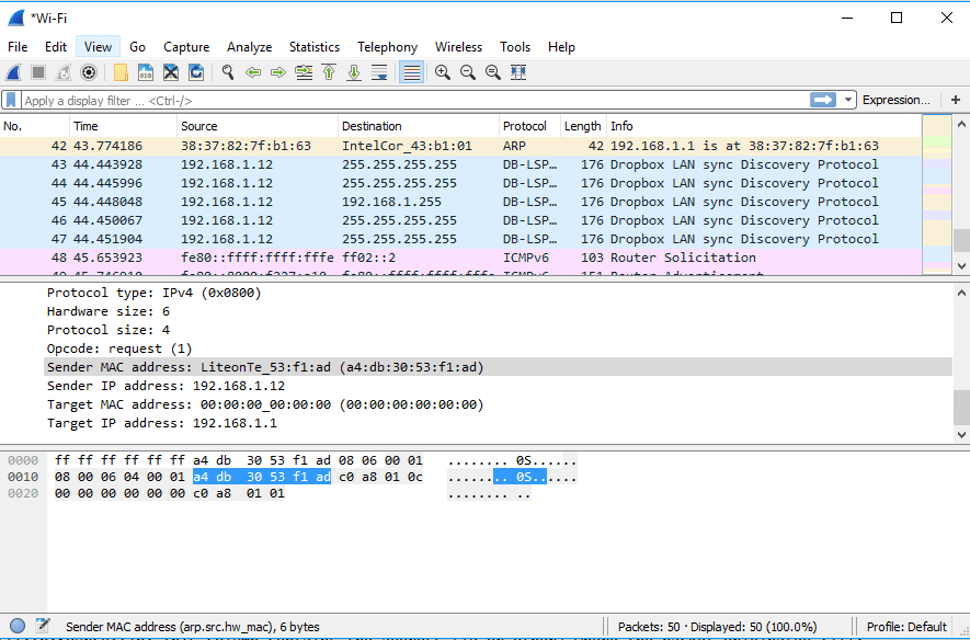 Wireshark windows install networking